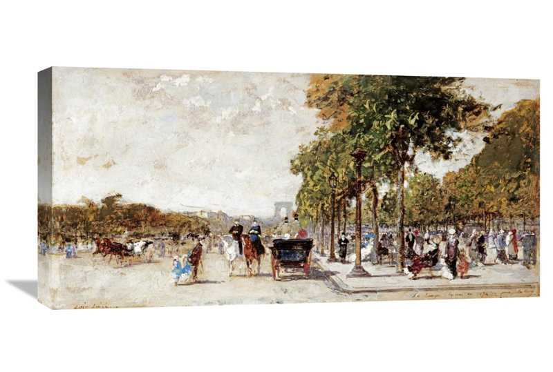 Global Gallery Les Champs Elysees Paris By Luigi Loir Painting