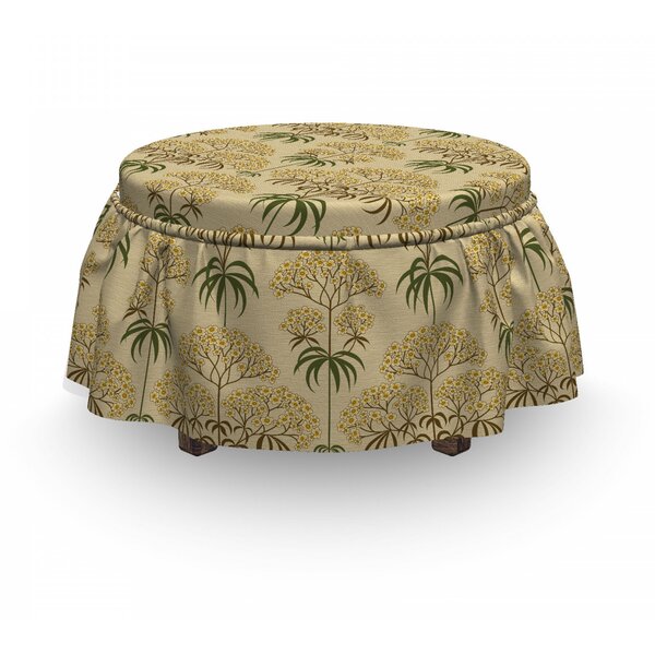 Flowers And Leaves Ottoman Slipcover (Set Of 2) By East Urban Home