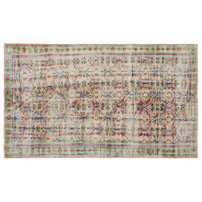 OneofaKind HandKnotted 1960s Turkish BeigeGreen 411 x 86 Area Rug Isabelline
