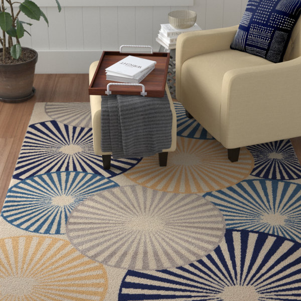 Folden Beige/Blue Area Rug by Winston Porter