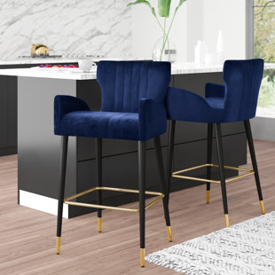 navy gold bar stools