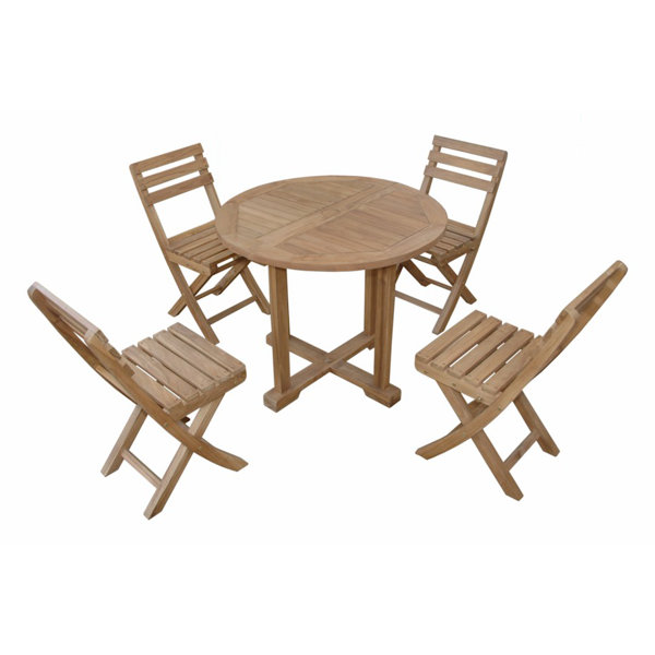 Montage Alabama 5 Piece Teak Dining Set with Sunbrella Cushions by Anderson Teak