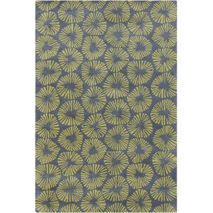 Stella Patterned Contemporary Wool Gray/Green Area Rug