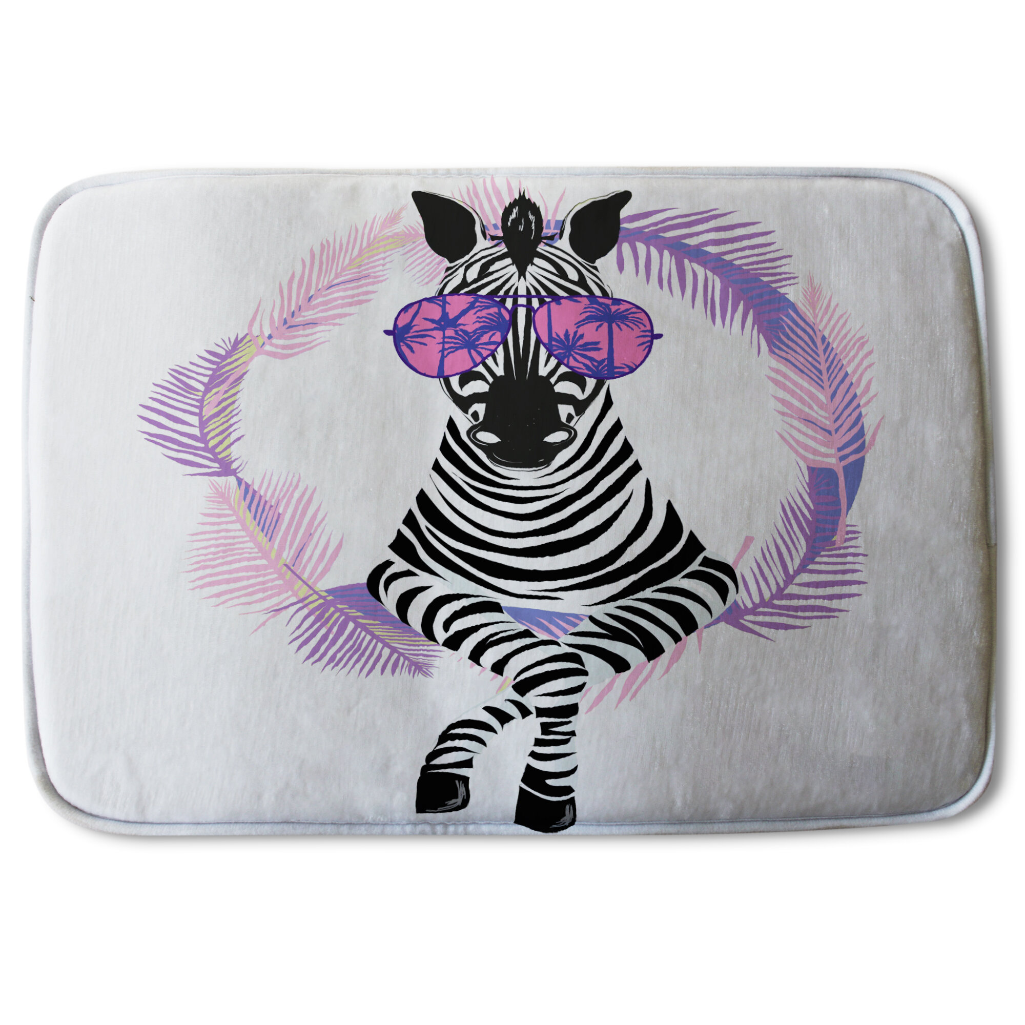 Bayou Breeze Weside Zebra Designer Rectangle Non Slip Floral Bath Rug Wayfair