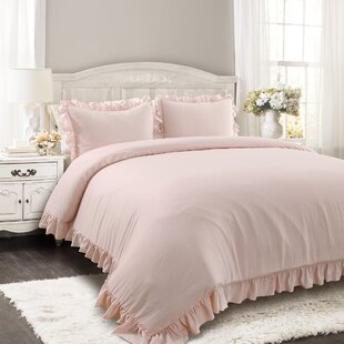 Pink Gray And White Bed Set