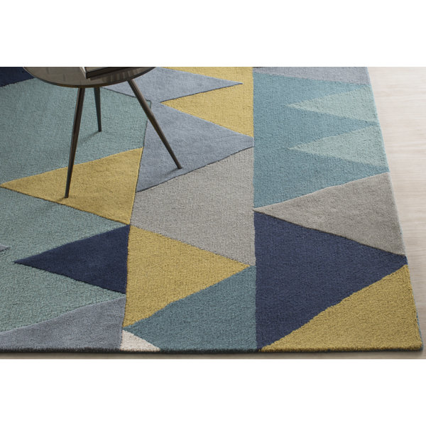Nida Hand-Tufted Blue Area Rug by Wrought Studio
