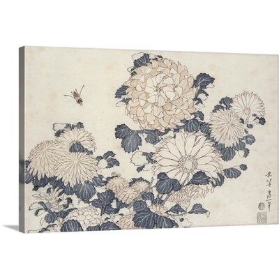 Bee and Chrysanthemums, From the Series Big Flowers by Katsushika Hokusai - Print on Canvas Winston Porter Format: Wrapped Canvas, Size: 24