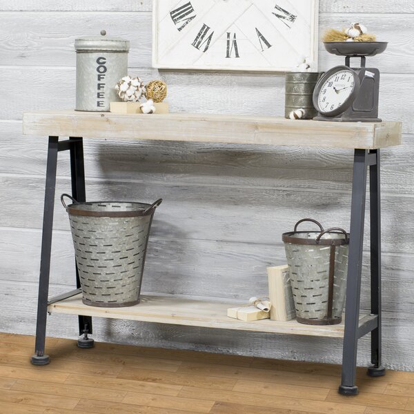 Wooden And Iron Console Table By American Mercantile