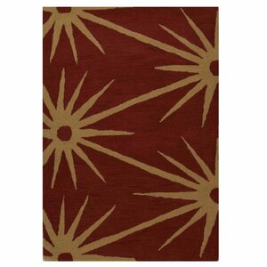Hand-Tufted Red/Gold Area Rug