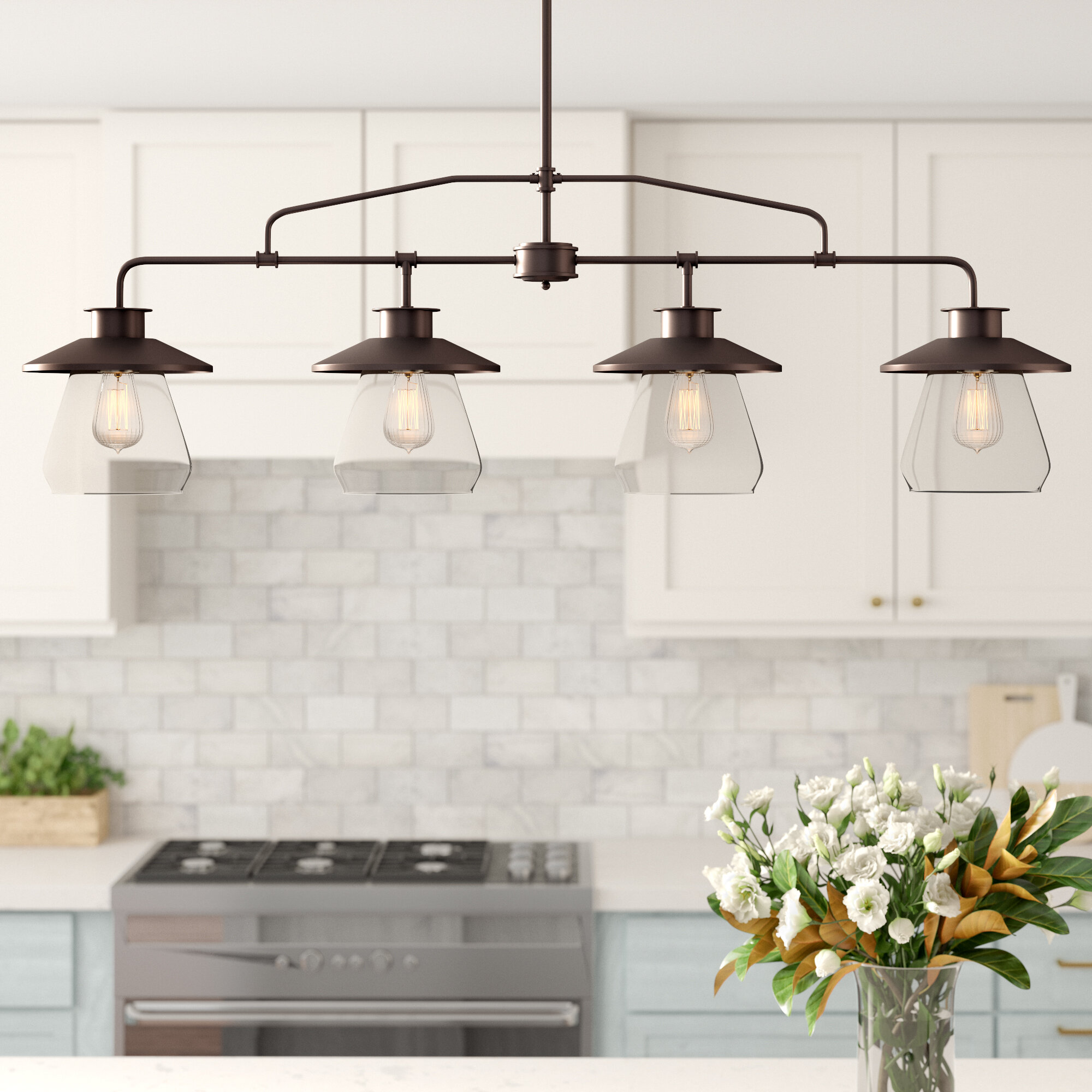 Pendants Lighting In Kitchen / Glass Pendant Lights Over Kitchen Island