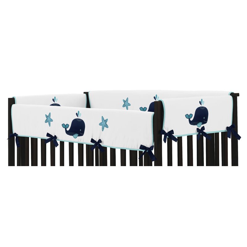 Sweet Jojo Designs Whale Crib Side Rail Guard Cover Wayfair