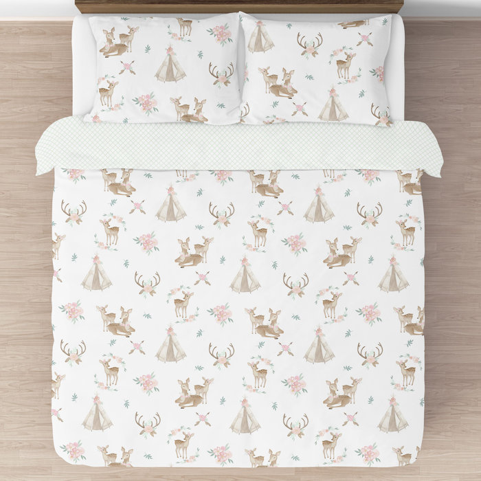 Sweet Jojo Designs Deer Floral Comforter Set Wayfair Ca