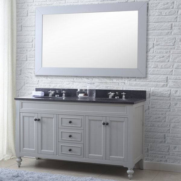 Cabery 60 Double Bathroom Vanity Set with Mirror and Faucet by Darby Home Co