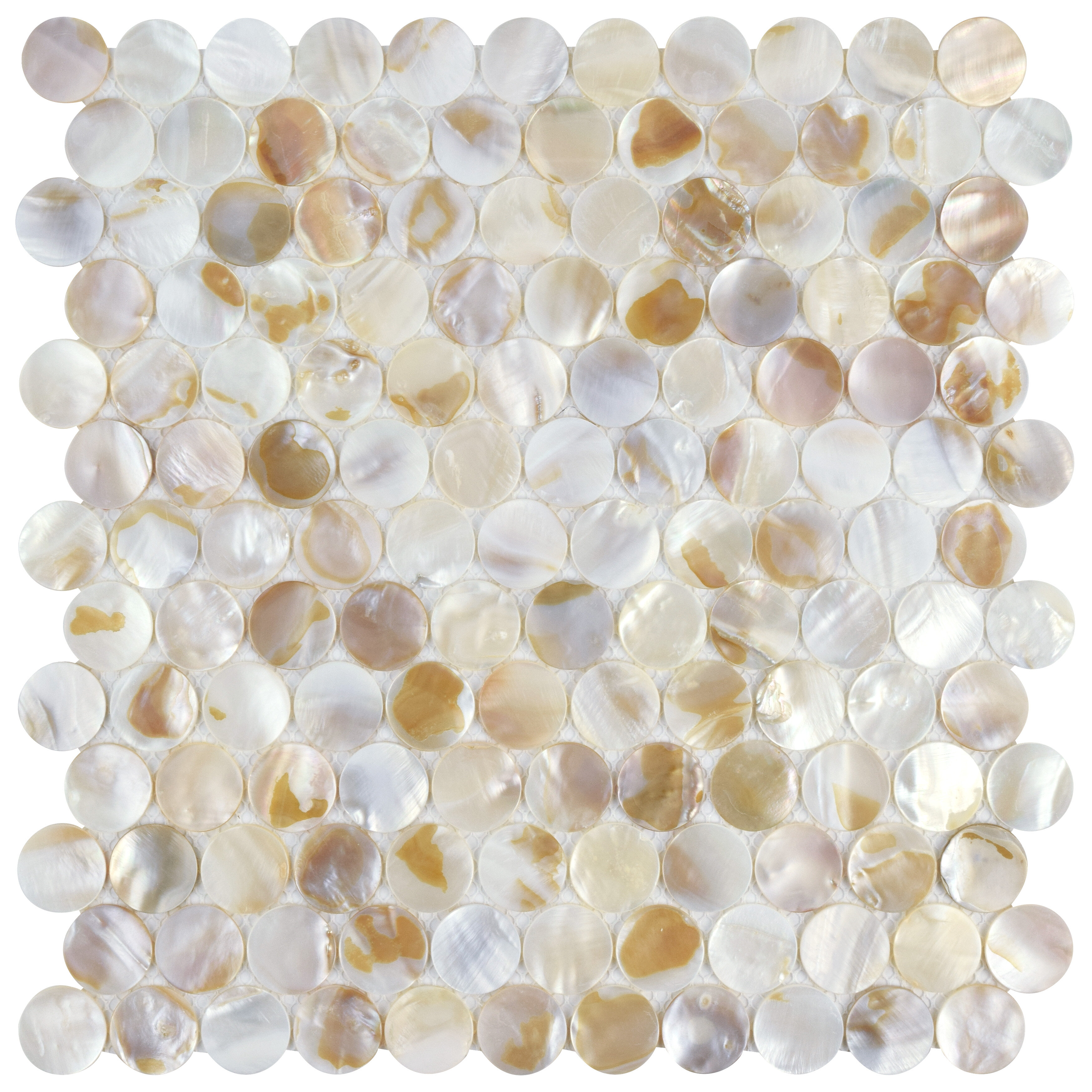 Download Elitetile Shore Penny 0 99 X 0 99 Seashell Penny Round Mosaic Tile Reviews Wayfair