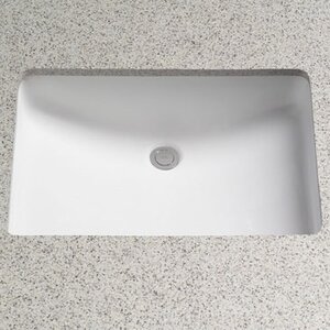 Rimless Rectangular Undermount Bathroom Sink with Overflow