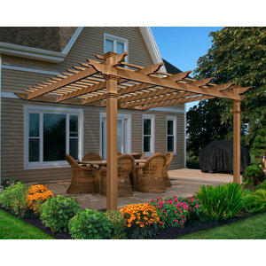 Kennedy Attached Composite 12 Ft. W x 12 Ft. D Vinyl Pergola