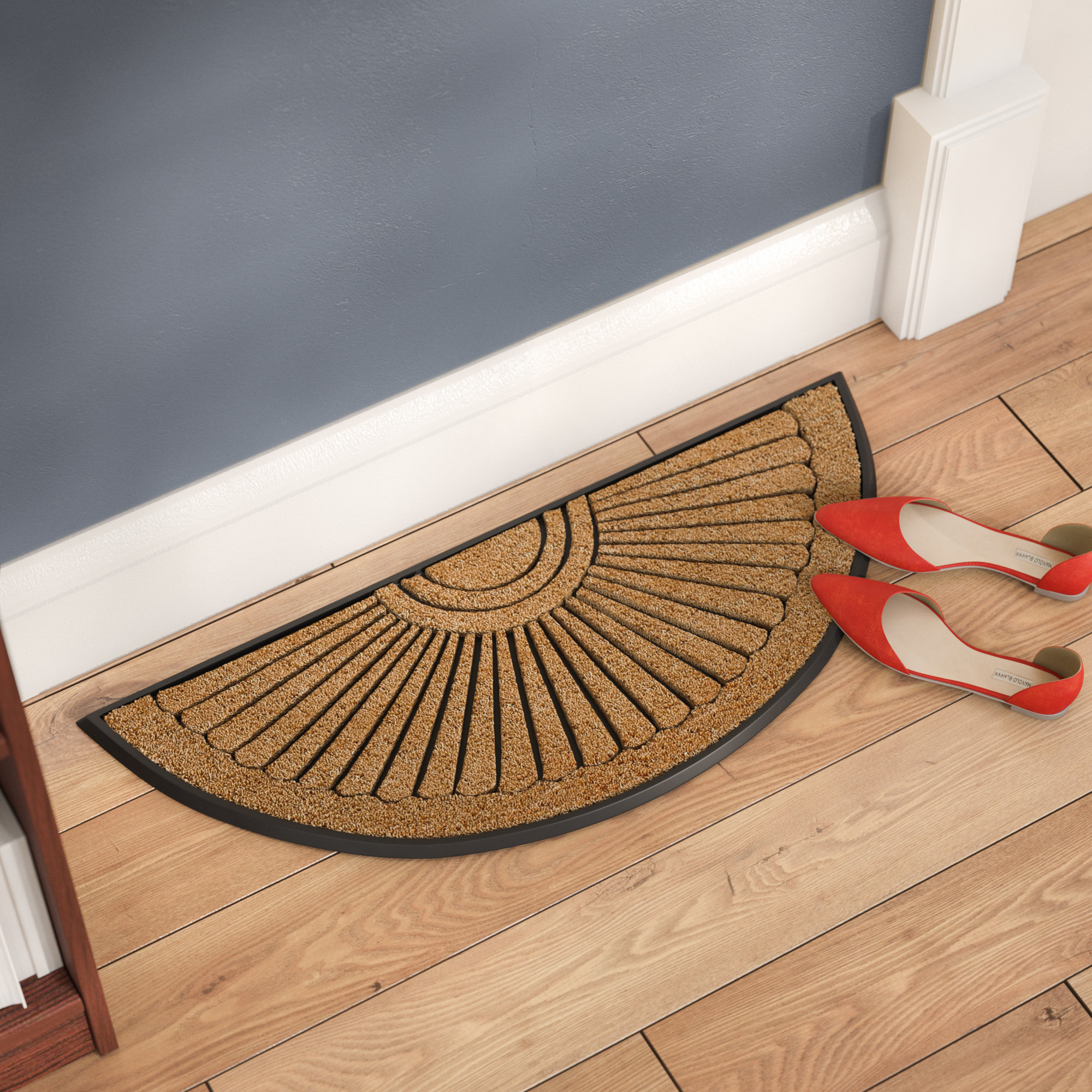 Three Posts Alston Inlaid Sunray Non Slip Outdoor Door Mat