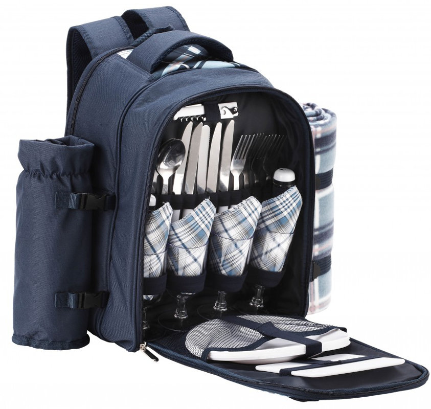 VonShef 4 Person Picnic Backpack with Cooler Compartment & Reviews