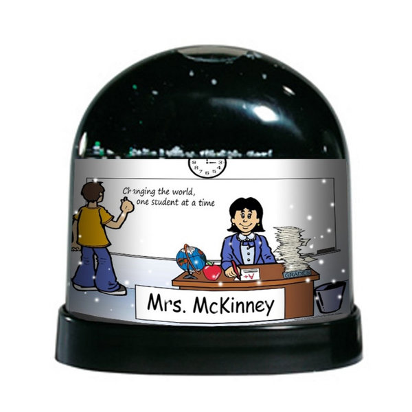 The Holiday Aisle Ntt Cartoon Caricature Female School Teacher Snow Globe Wayfair