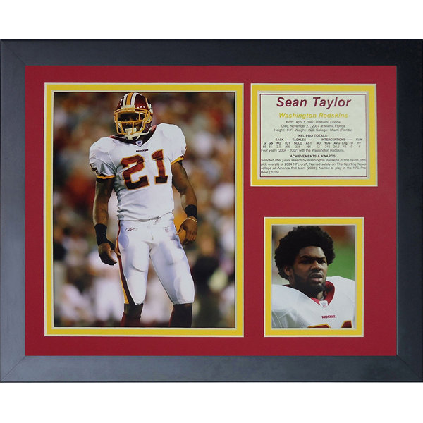 Sean Taylor Away Framed Memorabilia by Legends Never Die