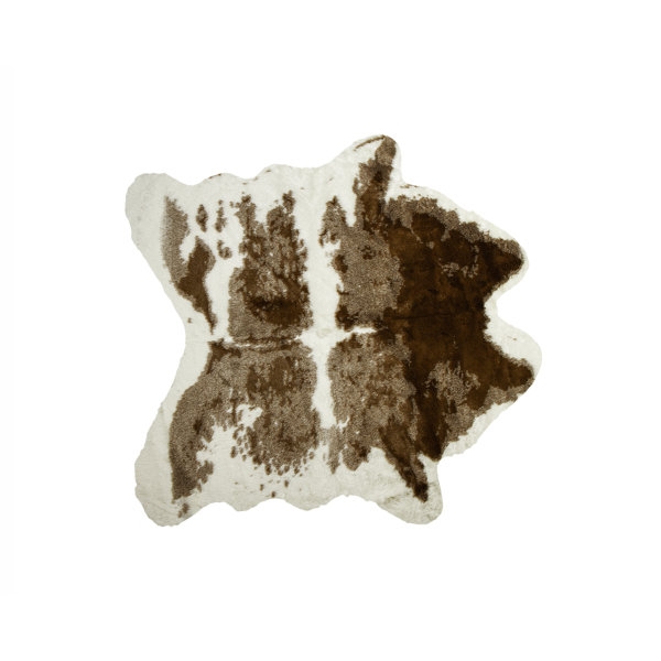 Brown/White Area Rug by Luxe