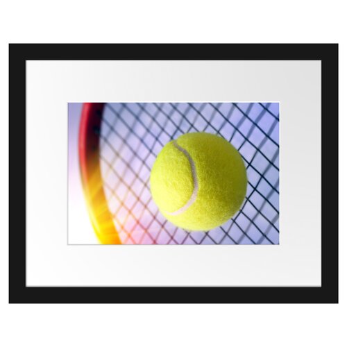 Tennis Racket with Tennis Ball Framed Poster East Urban Home 
