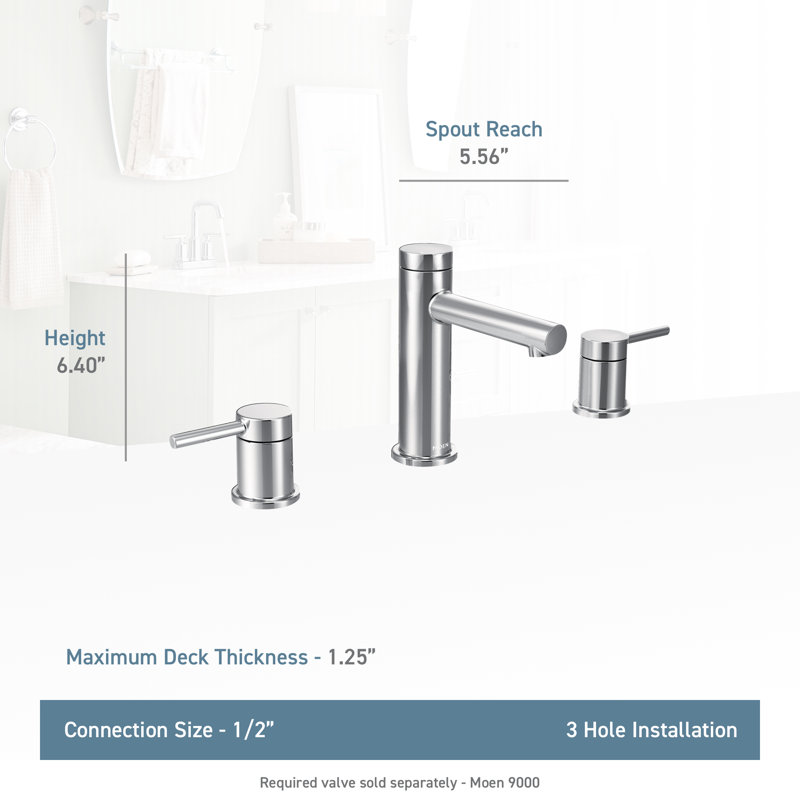 T6193bl Bn Moen Align Widespread Bathroom Faucet With Drain