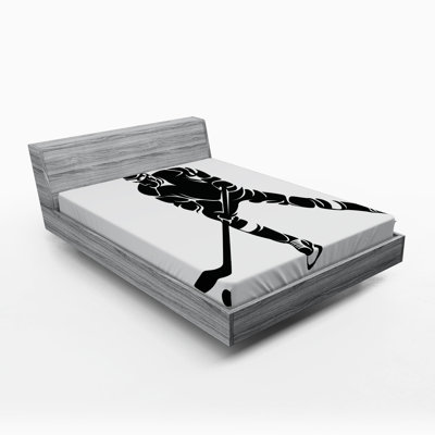 Hockey Fitted Sheet East Urban Home Size Queen