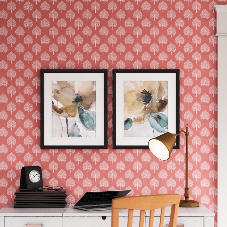 Andover Mills™ Watercolor Poppy - 2 Piece Picture Frame Graphic Art Set & Reviews | Wayfair