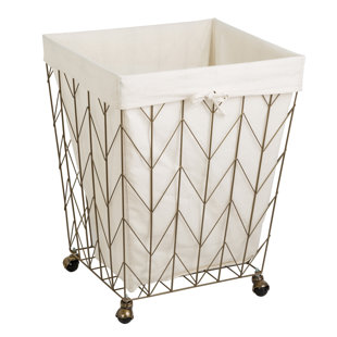 Laundry Cart With Wheels Wayfair Coastal Decorative Rolling Laundry Hamper