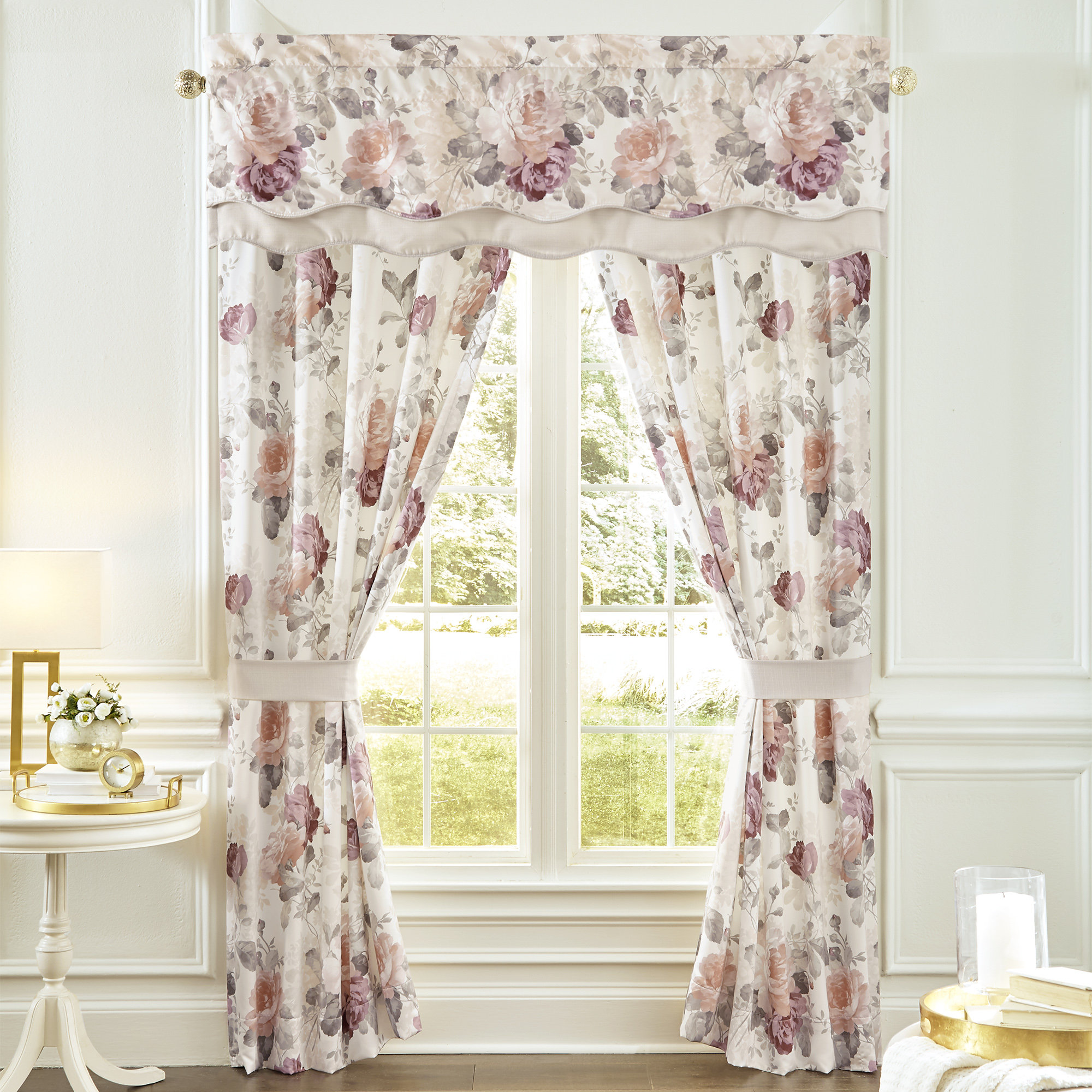 Croscill Bela Pole Top Drapery Fl Semi Sheer Curtains Panels Drapery Fl Semi Sheer Curtains