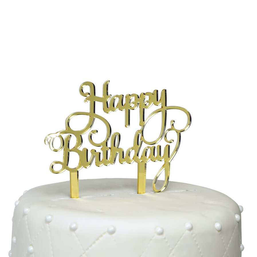 Happy Birthday Acrylic Cake Topper