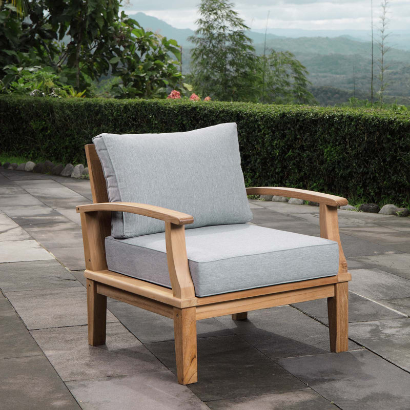 Beachcrest Home Elaina Teak Patio Chair With Cushions Reviews Beachcrest Home Elaina Teak Patio Chair