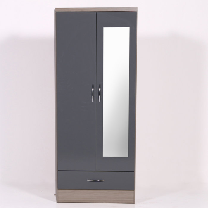 Latitude Run Amiens Mirrored 2 Door Wardrobe Armoire Wayfair Ca
