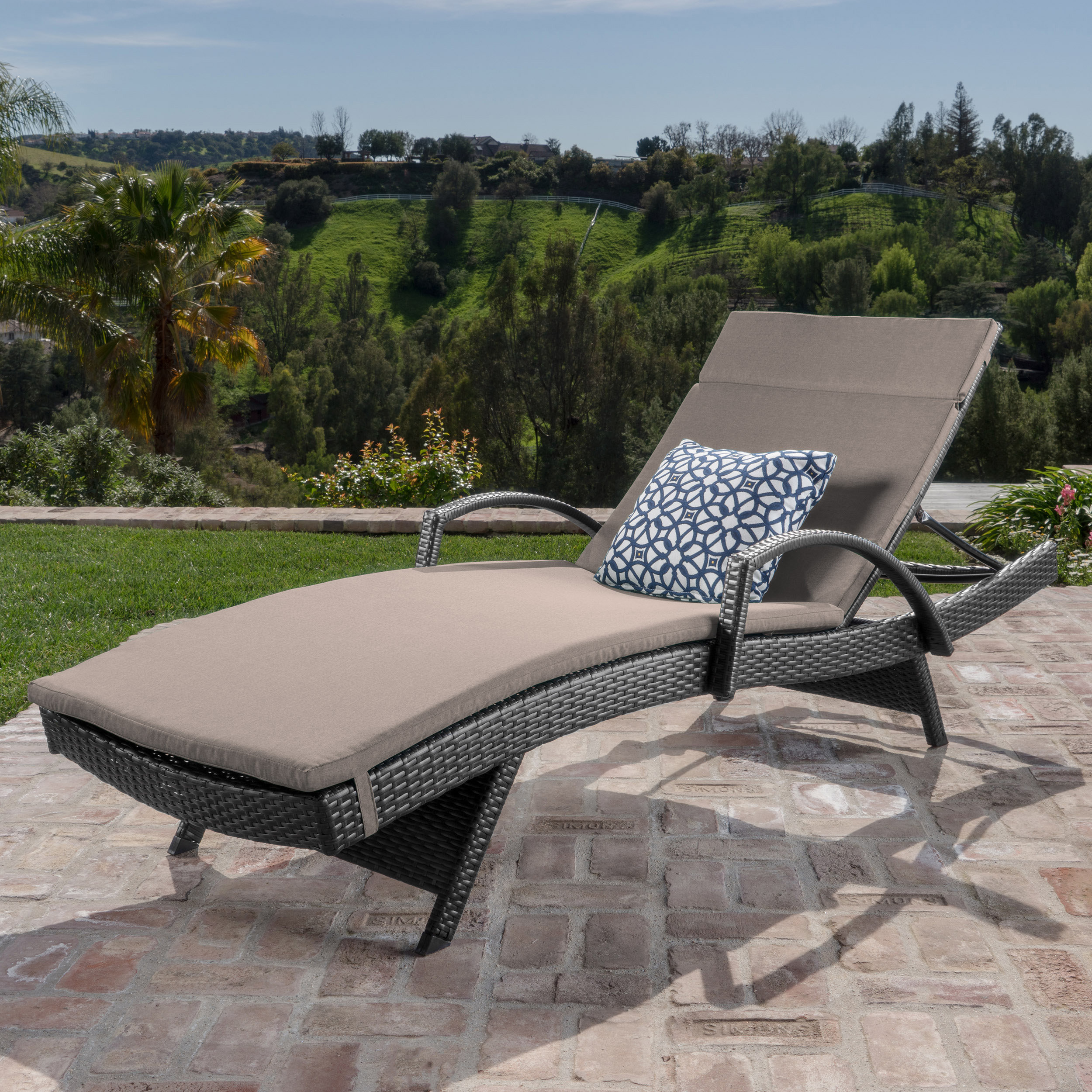 Sol 72 Outdoor Rebello Wicker Armed Chaise Lounge With Sol 72 Outdoor Rebello Wicker