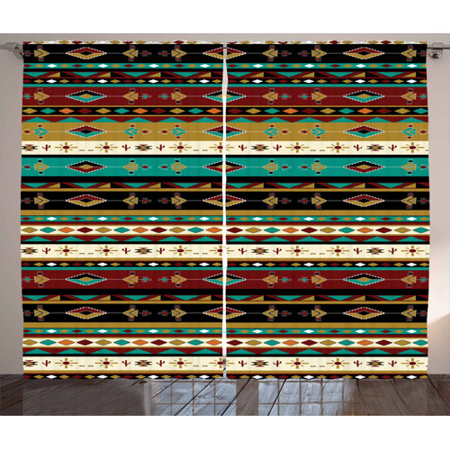 Ethnic Pinch Pleat Blackout Thermal Curtains East Urban Home Dimensions per curtain: 225cm H x 140cm W
