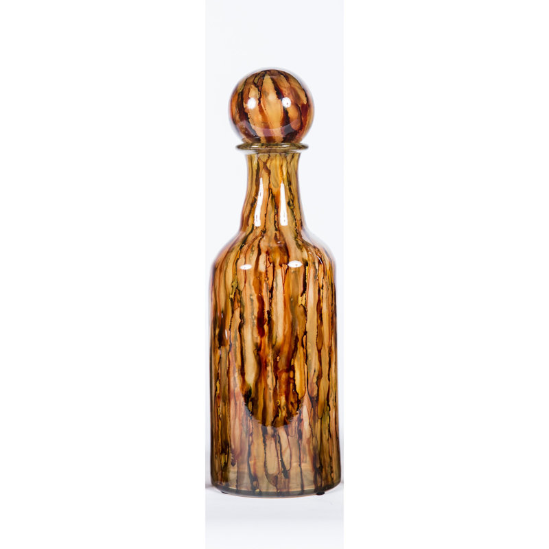 Prima Design Source Molten Lava Hand Blown Glass Decorative Bottle