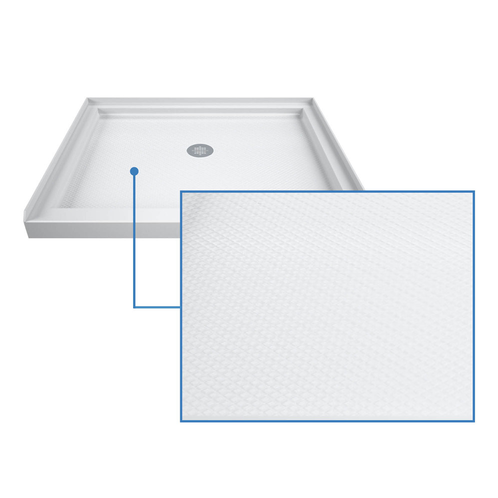 DreamLine Qwall SlimLine 60" x 36" Single Threshold Shower Base Center