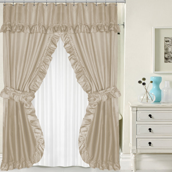 Sweet Home Collection Double Swag Shower Curtain Set & Reviews Sweet Home Collection Double Swag Shower Curtain Set & Reviews | Wayfair - Sweet Home Collection Double Swag Shower Curtain Set & Reviews