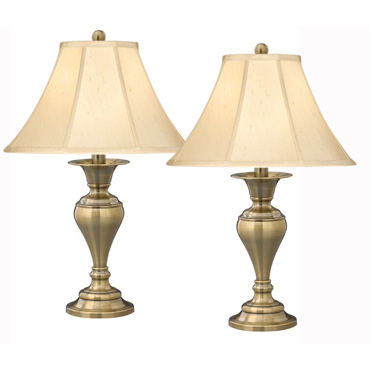 Ore International 716G Polished Brass Finish Table Lamp with Crystal-Like Shades