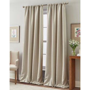 Rocio Striped Room Darkening Thermal Rod Pocket Single Curtain Panel