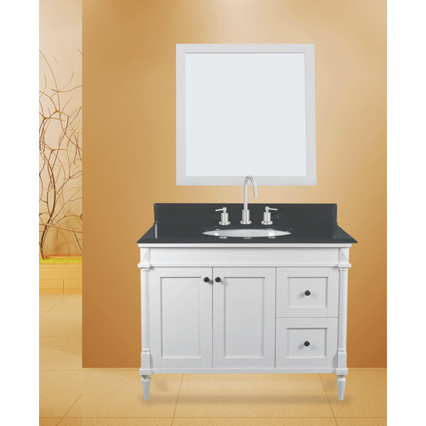 Barcelona 42 Single Bathroom Vanity with Mirror by NGY Stone & Cabinet