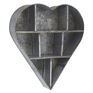 Stonebriar Heart Galvanized Metal Wall Shelf