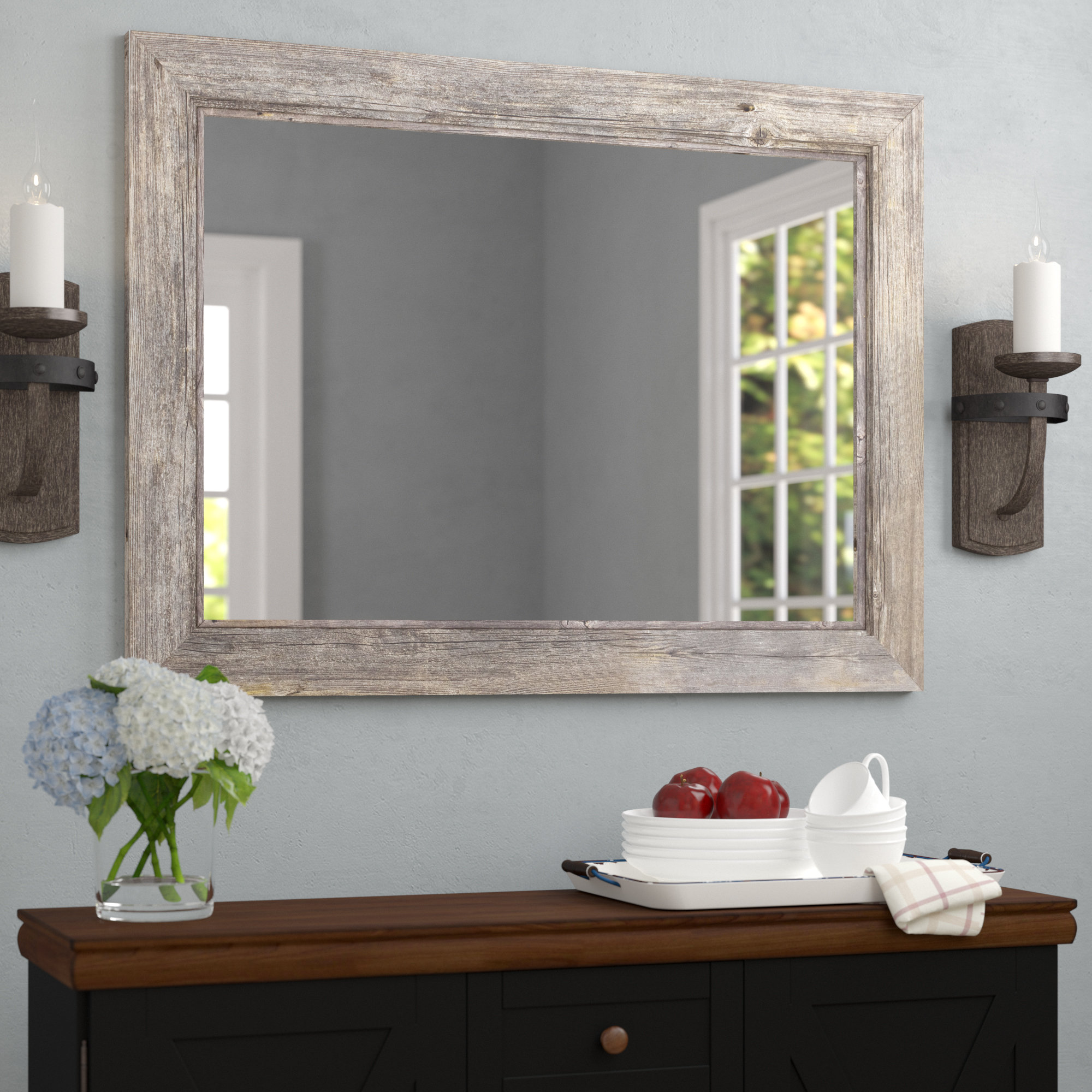 august grove coastal bathroom mirror & reviews | wayfair