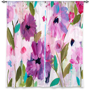 Nature/Floral Room Darkening Curtain Panels (Set of 2)