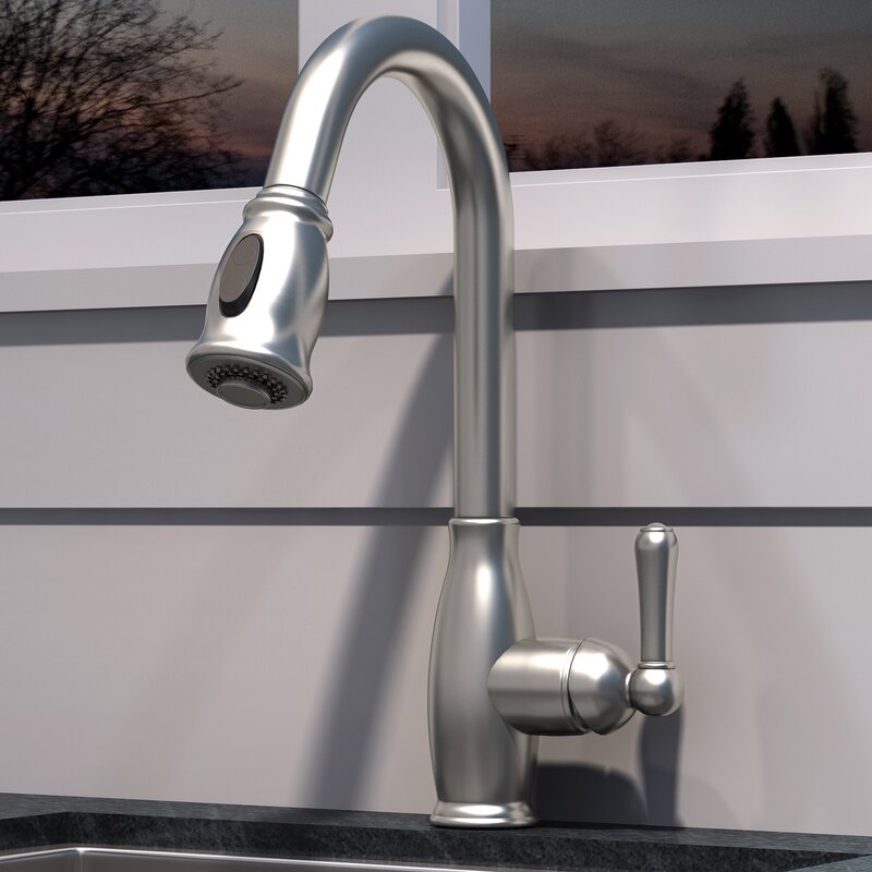 Olympia Faucets Pull Down Single Handle Kitchen Faucet Reviews