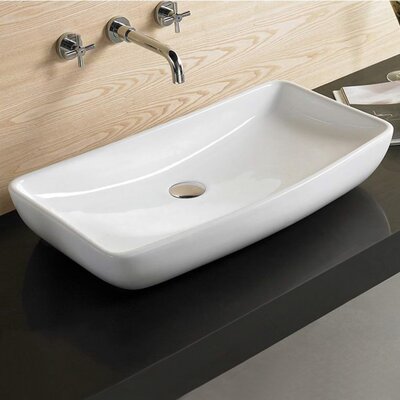Ceramic Rectangular Vessel Bathroom Sink Avanities
