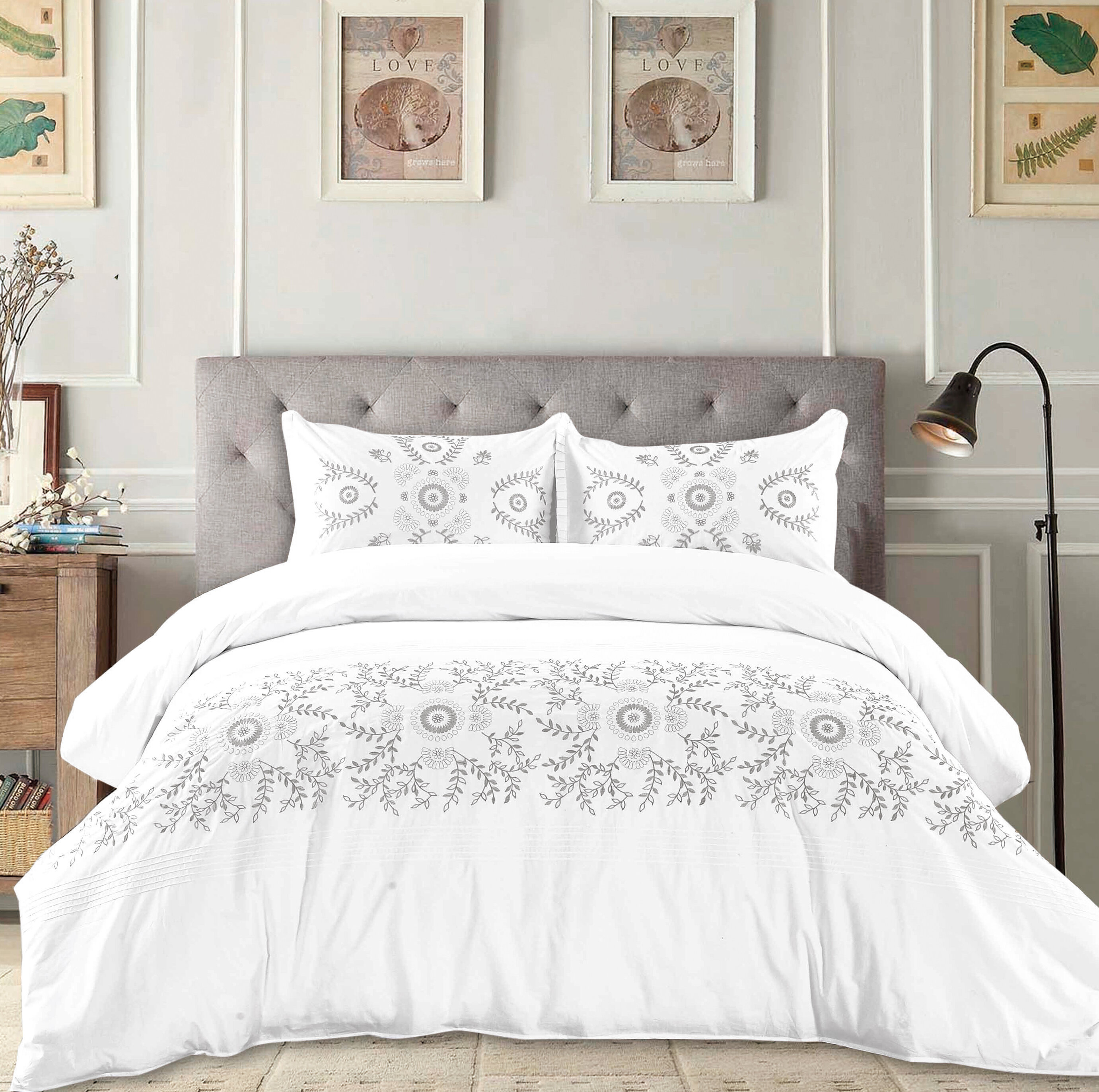 Wilshire Embroidered Cotton Duvet Cover Set