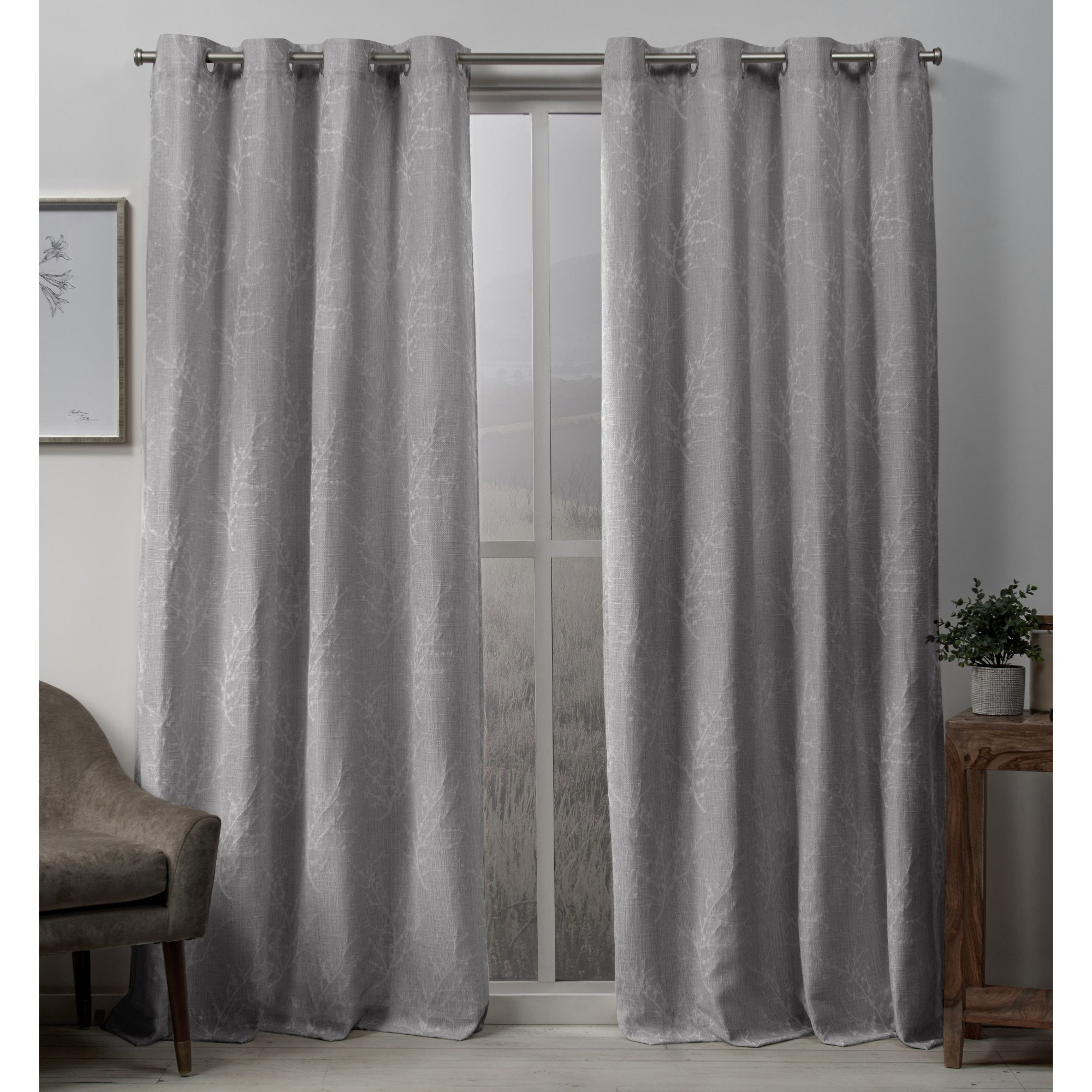 Chanler Floral Room Darkening Thermal Grommet Curtains Drapes