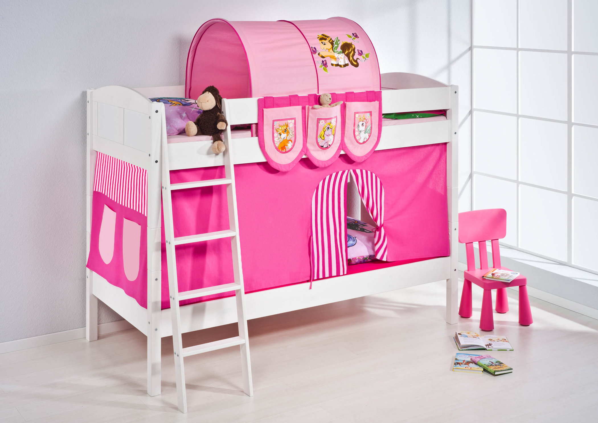 Zoomie Kids Filly European Single Bunk Bed With Curtain Wayfair
